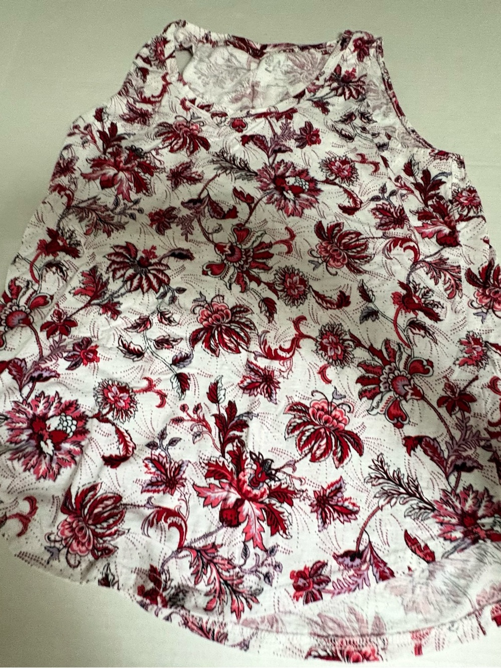 Maurices White Tank Top with Red Floral Print